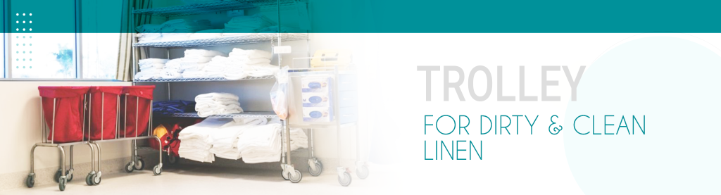 SOILED AND CLEAN LINEN TROLLEY WITH LAUNDRY BAG