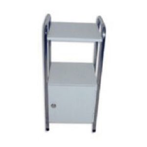 TABLE DE NUIT CHROMÉ AVEC PANNEAU STRATIFIÉ